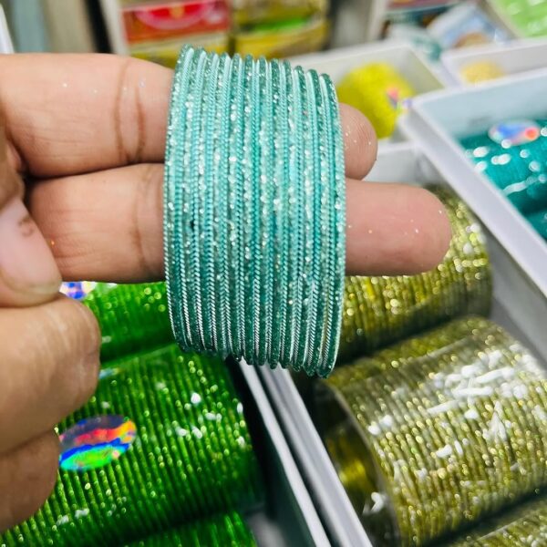 Metal glitter bangle